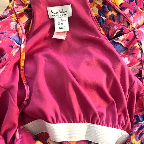 Nicole Miller Multicolor Floral Spaghetti Strap Maxi Women's Dress Size XS Art - Picture 7 of 11